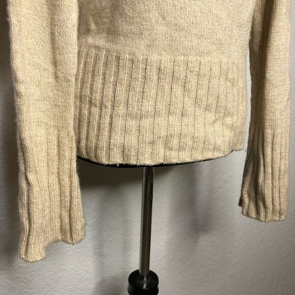 Yansi Fugel tan cream camel wool silk blend turtleneck sweater size Medium - Picture 12 of 16
